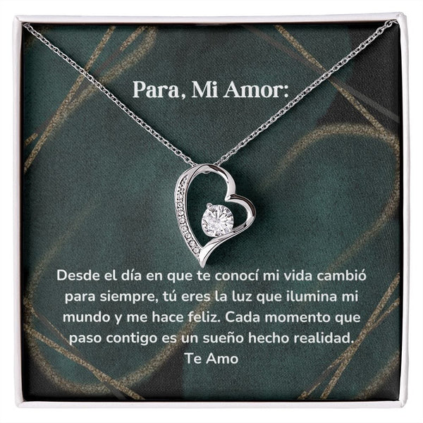 Collar amor por siempre- Forever Love - Desde el día en que te conocí mi vida cambió para siempre Jewelry/ForeverLove Acabado en oro blanco de 14 k Cajita Estandard (GRATIS) 