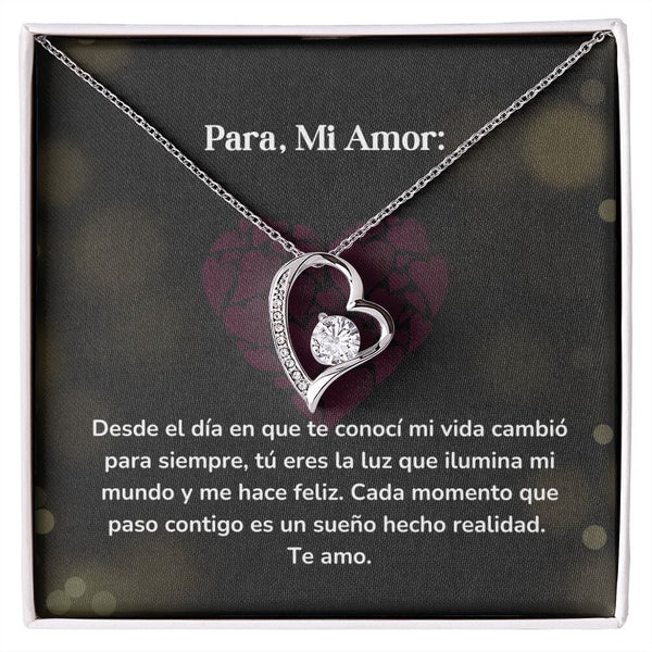 Collar amor por siempre- Forever Love - Desde el día en que te conocí mi vida cambió para siempre Jewelry/ForeverLove Acabado en oro blanco de 14 k Cajita Estandard (GRATIS) 