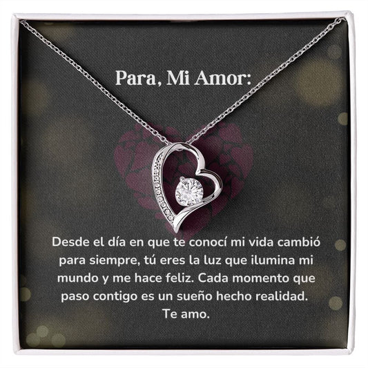 Collar amor por siempre- Forever Love - Desde el día en que te conocí mi vida cambió para siempre Jewelry/ForeverLove Acabado en oro blanco de 14 k Cajita Estandard (GRATIS) 