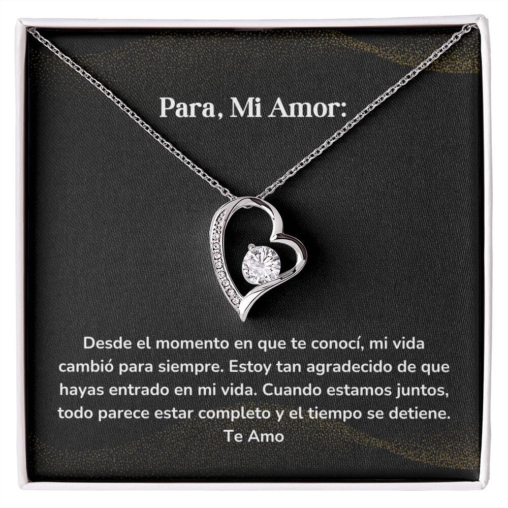 Collar amor por siempre- Forever Love - Desde el momento en que te conocí, mi vida cambió para siempre. Jewelry/ForeverLove Acabado en oro blanco de 14 k Cajita Estandard (GRATIS) 