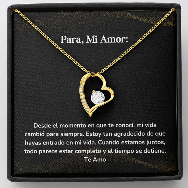 Collar amor por siempre- Forever Love - Desde el momento en que te conocí, mi vida cambió para siempre. Jewelry/ForeverLove Acabado en Oro Amarillo de 18 quilates Cajita Estandard (GRATIS) 