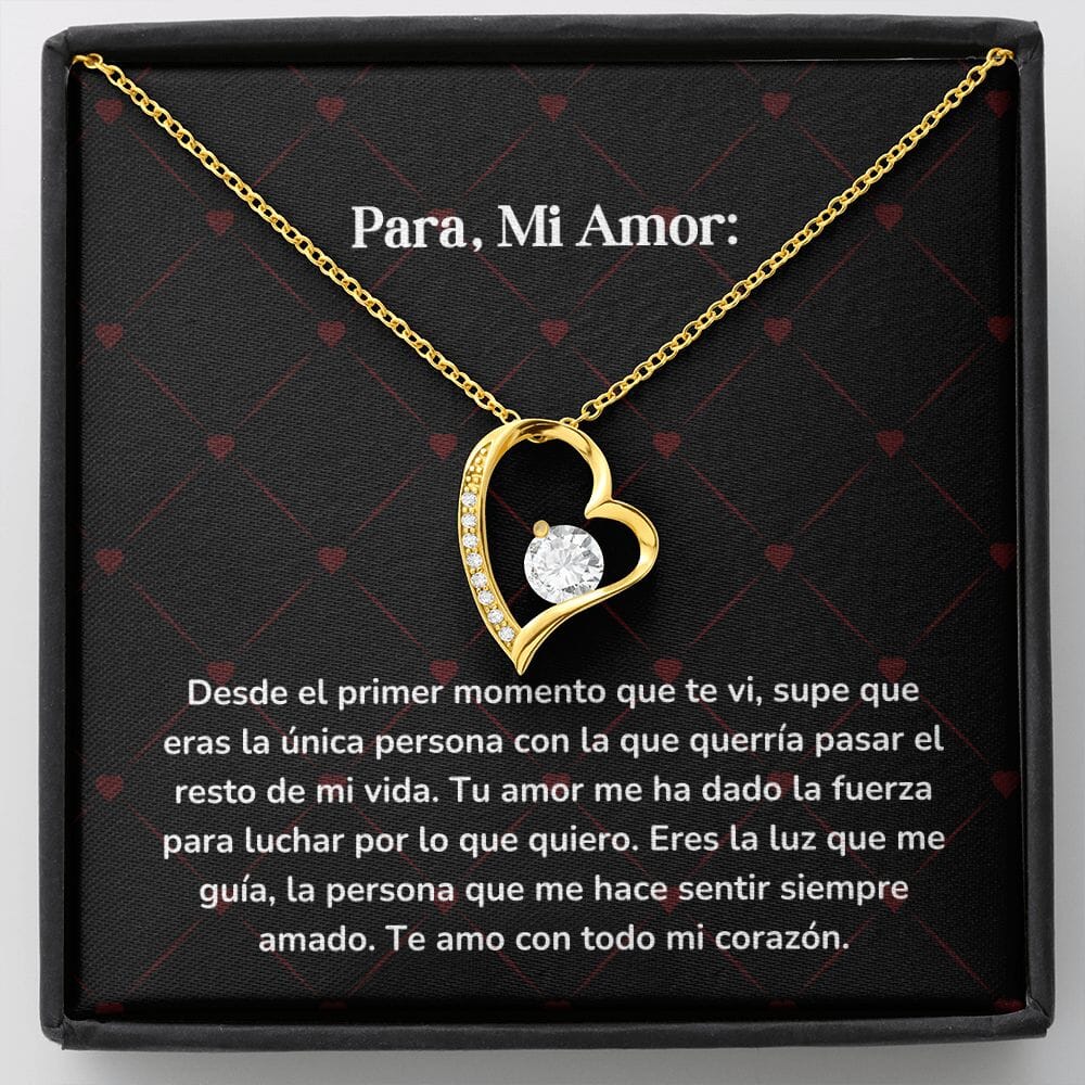 Collar amor por siempre- Forever Love - Desde el primer momento que te vi, supe que eras la única persona Jewelry/ForeverLove Acabado en Oro Amarillo de 18 quilates Cajita Estandard (GRATIS) 