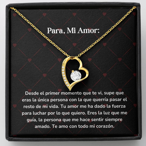 Collar amor por siempre- Forever Love - Desde el primer momento que te vi, supe que eras la única persona Jewelry/ForeverLove Acabado en Oro Amarillo de 18 quilates Cajita Estandard (GRATIS) 