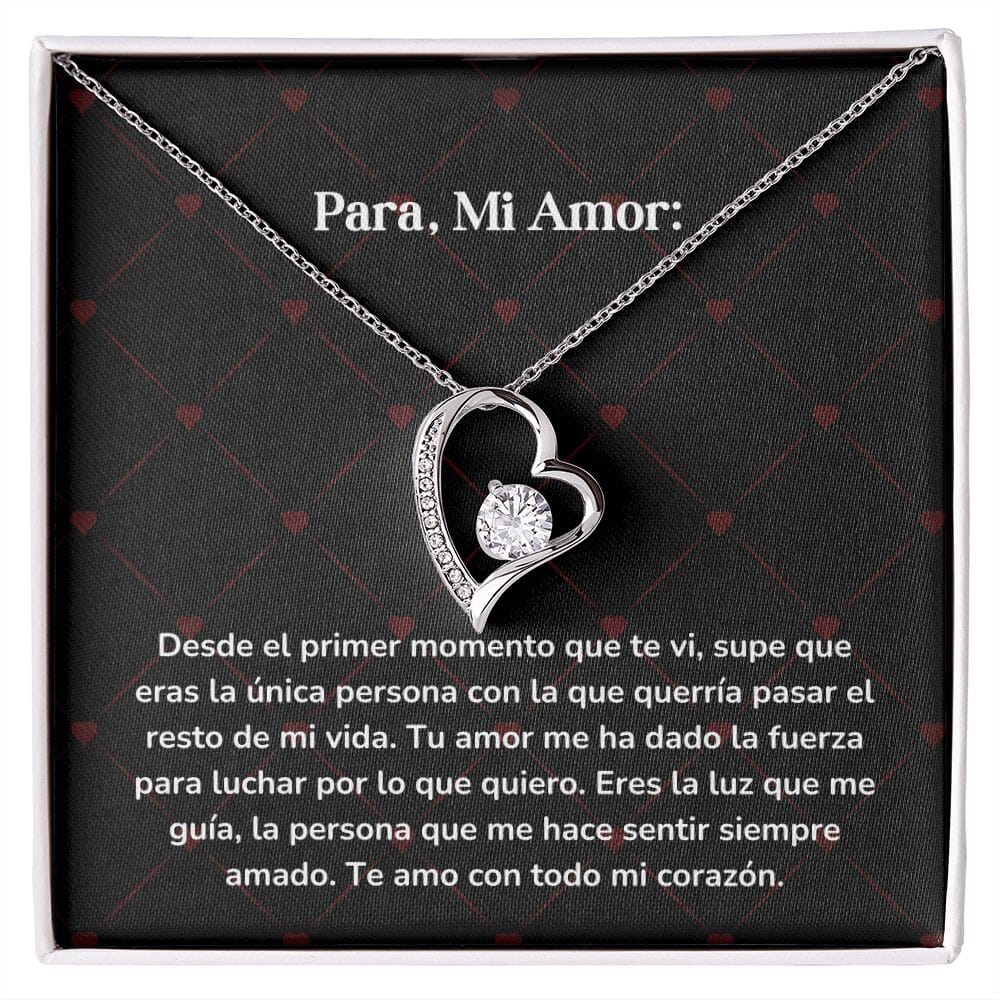 Collar amor por siempre- Forever Love - Desde el primer momento que te vi, supe que eras la única persona Jewelry/ForeverLove Acabado en oro blanco de 14 k Cajita Estandard (GRATIS) 