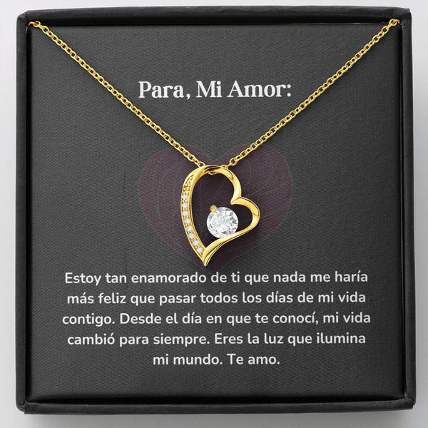 Collar amor por siempre- Forever Love - Estoy tan enamorado de ti que nada me haría más feliz Jewelry/ForeverLove Acabado en Oro Amarillo de 18 quilates Cajita Estandard (GRATIS) 