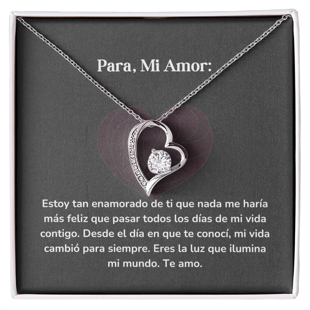 Collar amor por siempre- Forever Love - Estoy tan enamorado de ti que nada me haría más feliz Jewelry/ForeverLove Acabado en oro blanco de 14 k Cajita Estandard (GRATIS) 