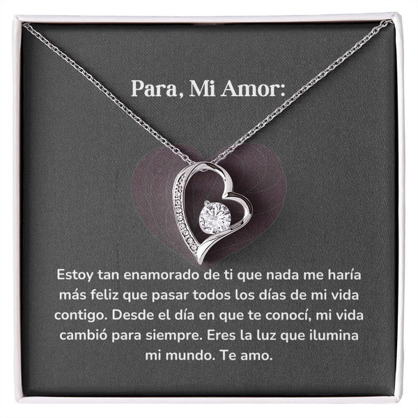 Collar amor por siempre- Forever Love - Estoy tan enamorado de ti que nada me haría más feliz Jewelry/ForeverLove Acabado en oro blanco de 14 k Cajita Estandard (GRATIS) 
