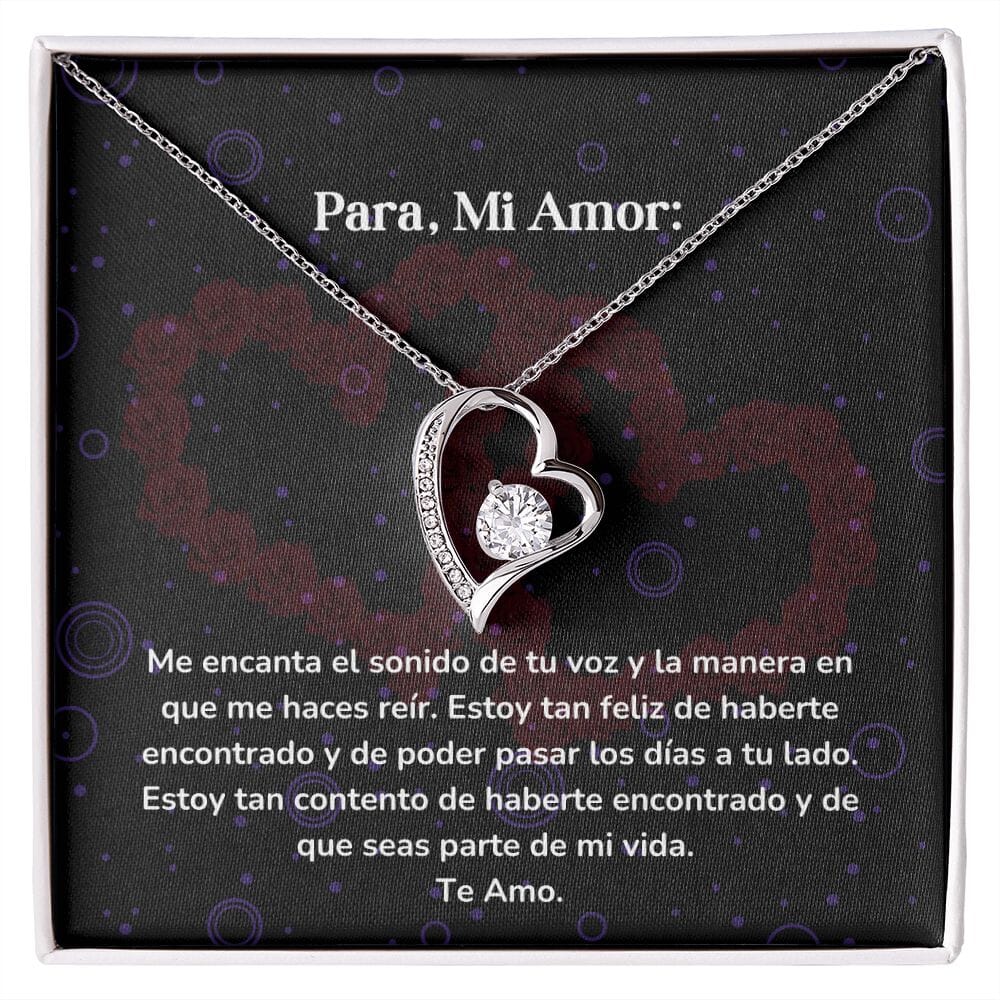 Collar amor por siempre- Forever Love - Me encanta el sonido de tu voz y la manera en que me haces reír. Jewelry/ForeverLove Acabado en oro blanco de 14 k Cajita Estandard (GRATIS) 