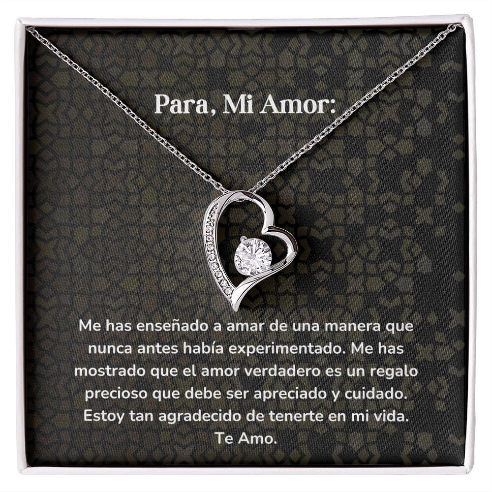 Collar amor por siempre- Forever Love - Me has enseñado a amar de una manera que nunca antes había experimentado Jewelry/ForeverLove Acabado en oro blanco de 14 k Cajita Estandard (GRATIS) 
