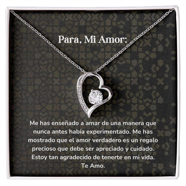 Collar amor por siempre- Forever Love - Me has enseñado a amar de una manera que nunca antes había experimentado Jewelry/ForeverLove Acabado en oro blanco de 14 k Cajita Estandard (GRATIS) 