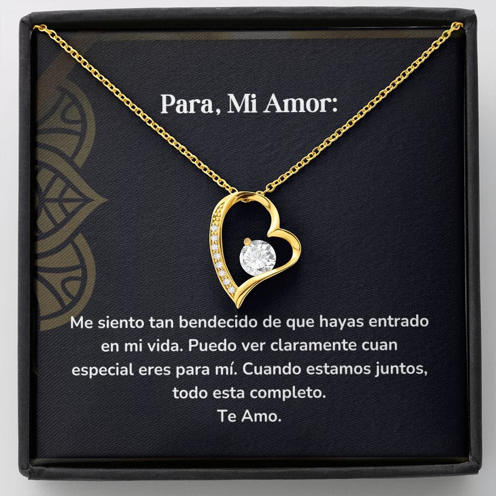 Collar amor por siempre- Forever Love - Me siento tan bendecido de que hayas entrado en mi vida. Jewelry/ForeverLove Acabado en Oro Amarillo de 18 quilates Cajita Estandard (GRATIS) 