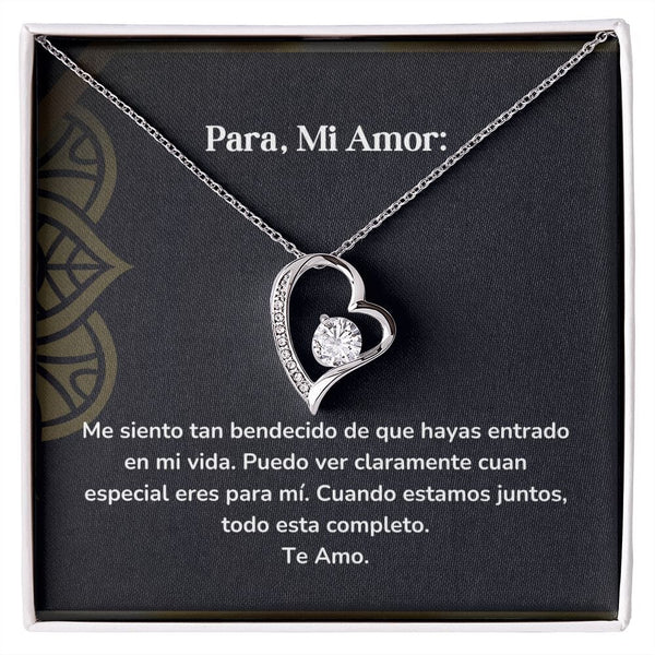 Collar amor por siempre- Forever Love - Me siento tan bendecido de que hayas entrado en mi vida. Jewelry/ForeverLove Acabado en oro blanco de 14 k Cajita Estandard (GRATIS) 