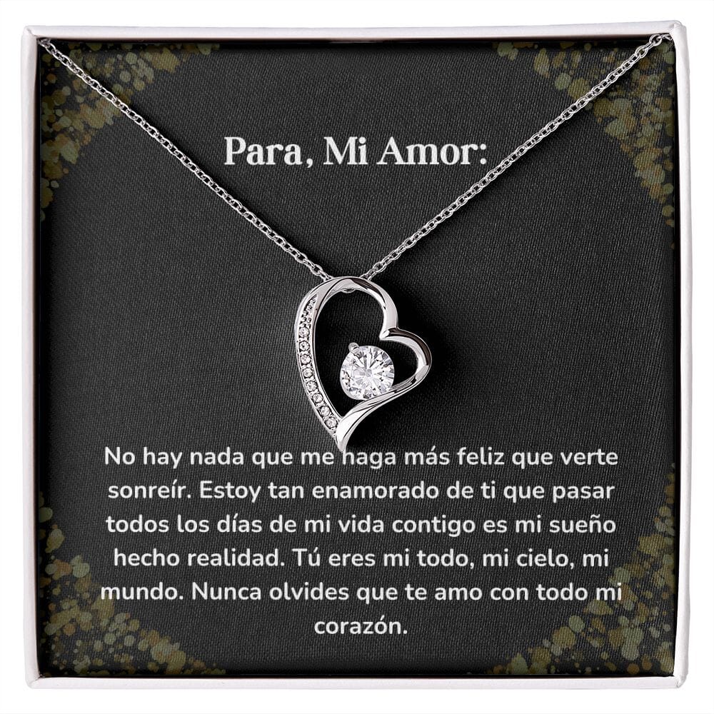 Collar amor por siempre- Forever Love - No hay nada que me haga más feliz que verte sonreír. Jewelry/ForeverLove Acabado en oro blanco de 14 k Cajita Estandard (GRATIS) 