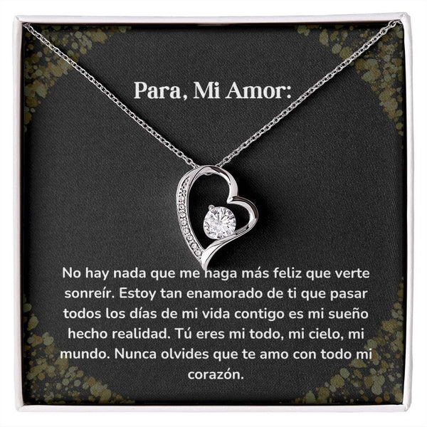 Collar amor por siempre- Forever Love - No hay nada que me haga más feliz que verte sonreír. Jewelry/ForeverLove Acabado en oro blanco de 14 k Cajita Estandard (GRATIS) 