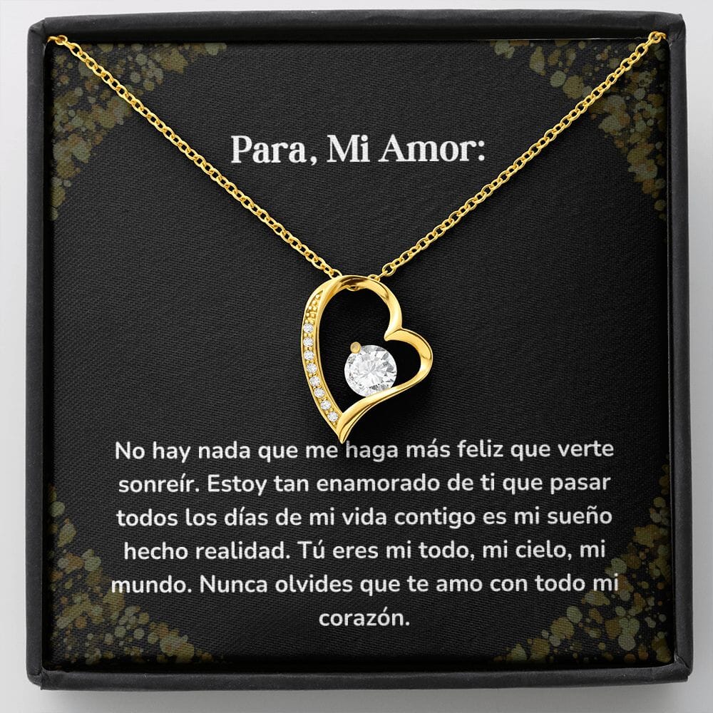 Collar amor por siempre- Forever Love - No hay nada que me haga más feliz que verte sonreír. Jewelry/ForeverLove Acabado en Oro Amarillo de 18 quilates Cajita Estandard (GRATIS) 