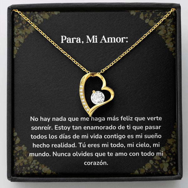 Collar amor por siempre- Forever Love - No hay nada que me haga más feliz que verte sonreír. Jewelry/ForeverLove Acabado en Oro Amarillo de 18 quilates Cajita Estandard (GRATIS) 
