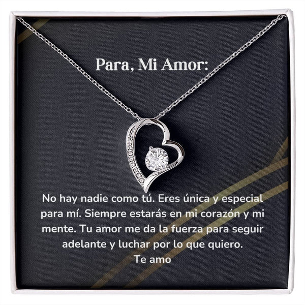 Collar amor por siempre- Forever Love - No hay nadie como tú. Eres única y especial para mí. Jewelry/ForeverLove Acabado en oro blanco de 14 k Cajita Estandard (GRATIS) 