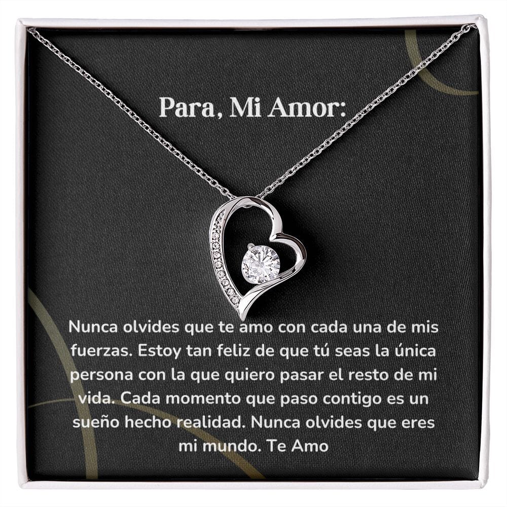 Collar amor por siempre- Forever Love - Nunca olvides que te amo con cada una de mis fuerzas. Jewelry/ForeverLove Acabado en oro blanco de 14 k Cajita Estandard (GRATIS) 