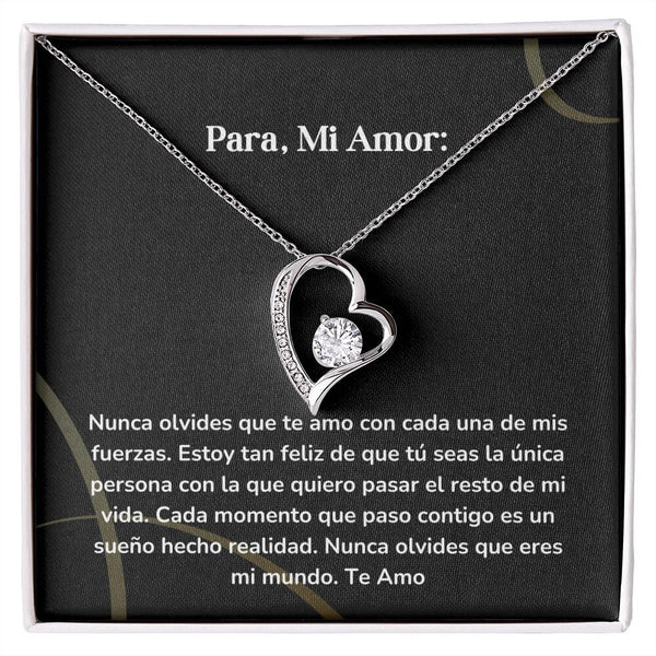 Collar amor por siempre- Forever Love - Nunca olvides que te amo con cada una de mis fuerzas. Jewelry/ForeverLove Acabado en oro blanco de 14 k Cajita Estandard (GRATIS) 