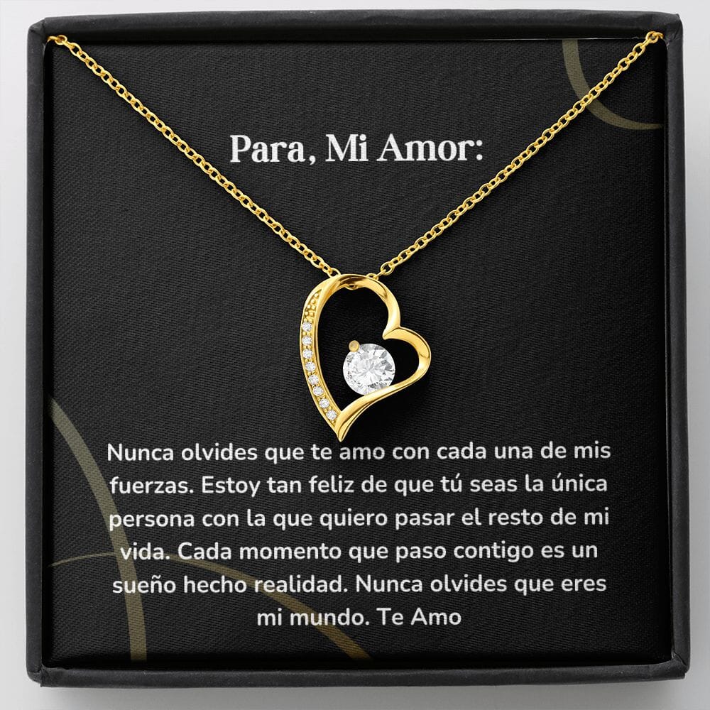 Collar amor por siempre- Forever Love - Nunca olvides que te amo con cada una de mis fuerzas. Jewelry/ForeverLove Acabado en Oro Amarillo de 18 quilates Cajita Estandard (GRATIS) 