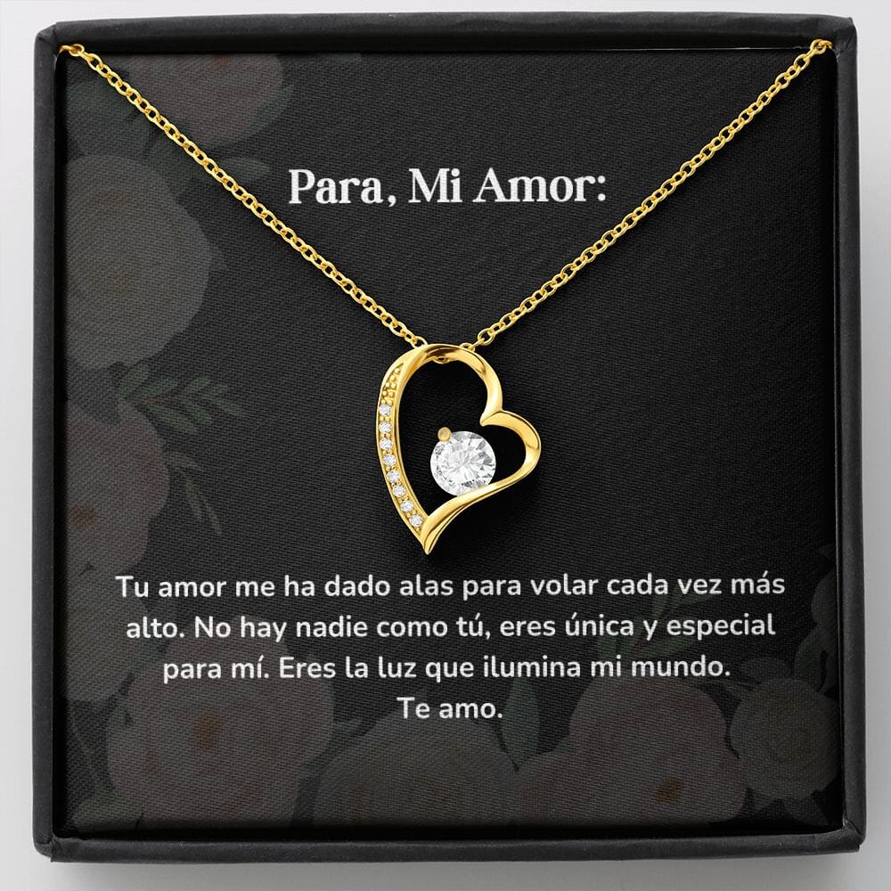 Collar amor por siempre- Forever Love - Tu amor me ha dado alas para volar cada vez más alto. No hay nadie como tú, Jewelry/ForeverLove Acabado en Oro Amarillo de 18 quilates Cajita Estandard (GRATIS) 