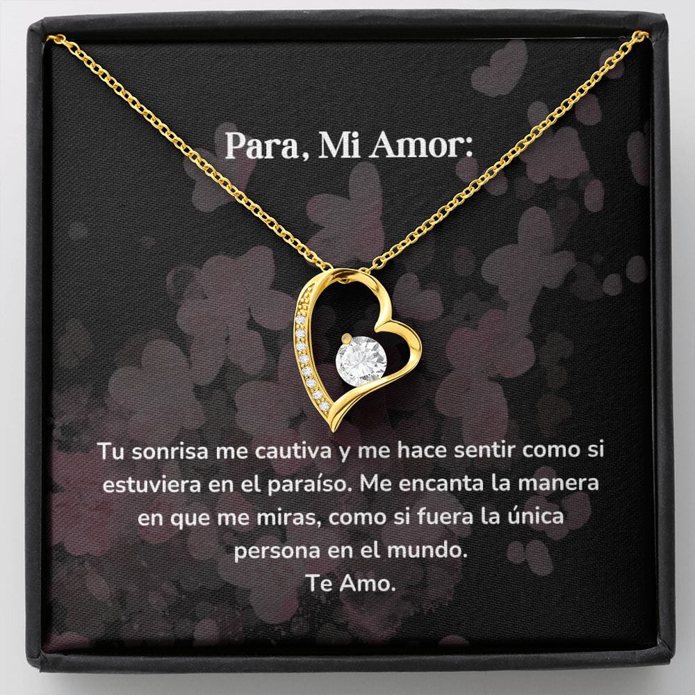 Collar amor por siempre- Forever Love - Tu sonrisa me cautiva y me hace sentir como si estuviera en el paraíso. Jewelry/ForeverLove Acabado en Oro Amarillo de 18 quilates Cajita Estandard (GRATIS) 