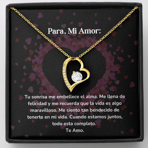Collar amor por siempre- Forever Love - Tu sonrisa me embellece el alma. Me llena de felicidad Jewelry/ForeverLove Acabado en Oro Amarillo de 18 quilates Cajita Estandard (GRATIS) 