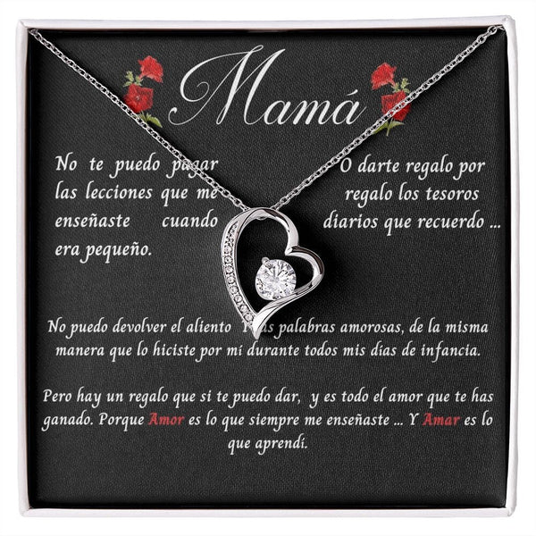 Collar Amor por siempre Para Mamá - Te Amo, Tarjeta Personalizada - Jewelry ShineOn Fulfillment Oro Blanco 14K 