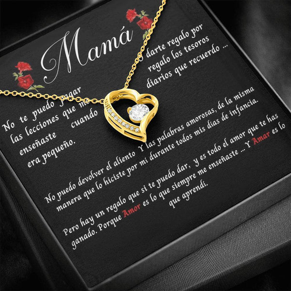 Collar Amor por siempre Para Mamá - Te Amo, Tarjeta Pesonalizada Jewelry ShineOn Fulfillment Oro Dorado 18K 