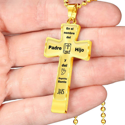 Collar con Cruz para primera comunión - El mejor regalo para tu hijo(a), nieto, ahijado, sobrino, hermano para este día tan importante. Jewelry Cross Pendant with Ball Chain (Gold Finish) No 