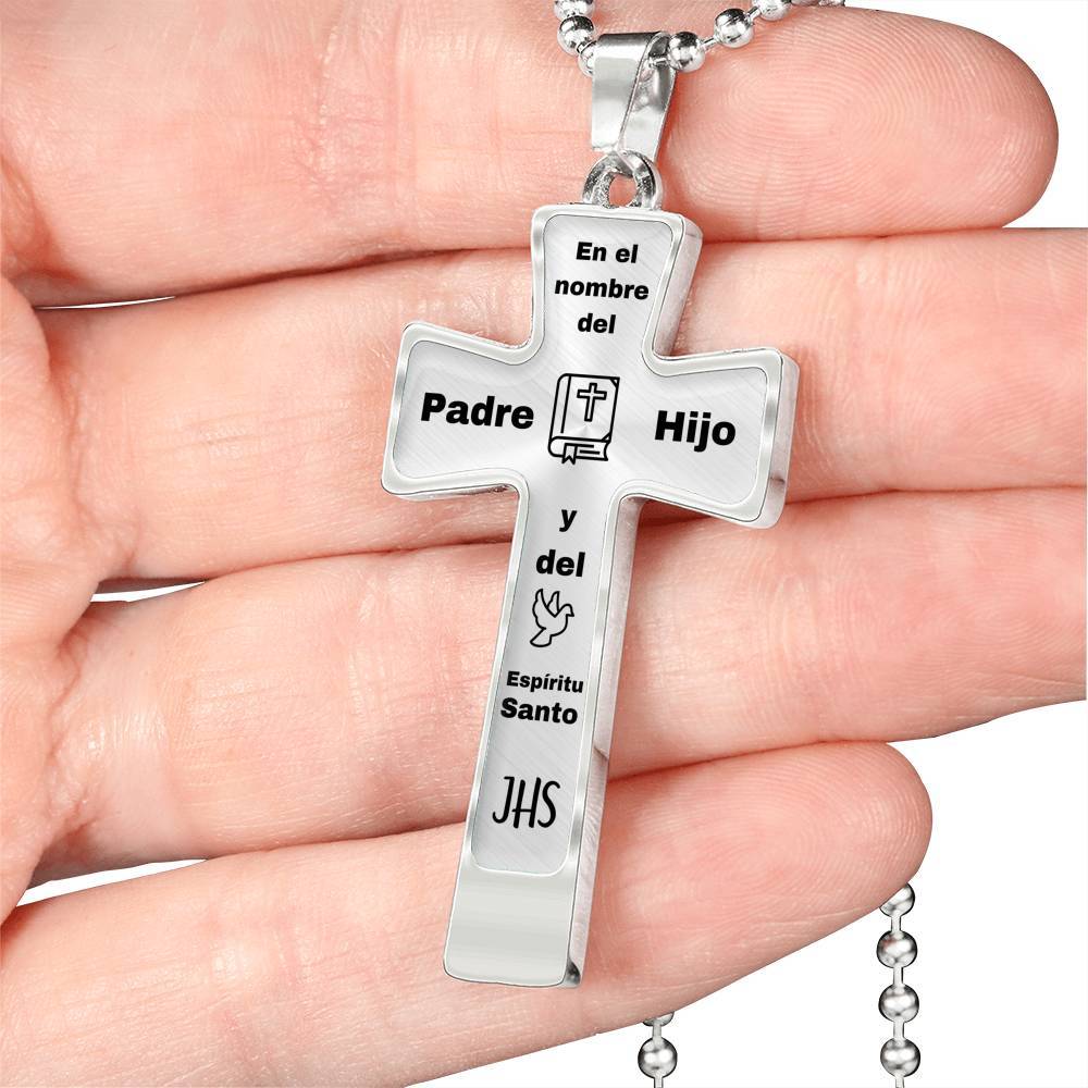 Collar con Cruz para primera comunión - El mejor regalo para tu hijo(a), nieto, ahijado, sobrino, hermano para este día tan importante. Jewelry Cross Pendant with Ball Chain (Stainless Steel) No 