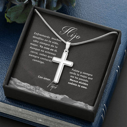 Collar con Cruz para regalar al Hijo o Hija o a Un ser querido en Momentos Difíciles o de cambios. Tarjeta Personalizada Jewelry/EngravedCross 