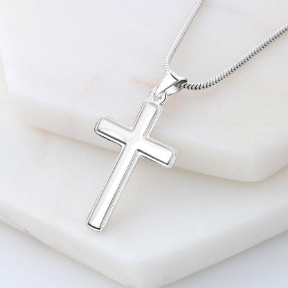 Collar con Cruz para regalar al Hijo o Hija o a Un ser querido en Momentos Difíciles o de cambios. Tarjeta Personalizada Jewelry/EngravedCross 