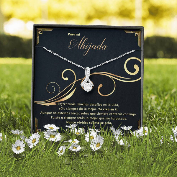 Collar con lazo y piedra para Regalar a Hija, Nieta, Amiga, Ahijada. Personalizable. Jewelry 