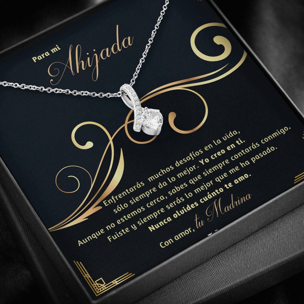 Collar con lazo y piedra para Regalar a Hija, Nieta, Amiga, Ahijada. Personalizable. Jewelry 