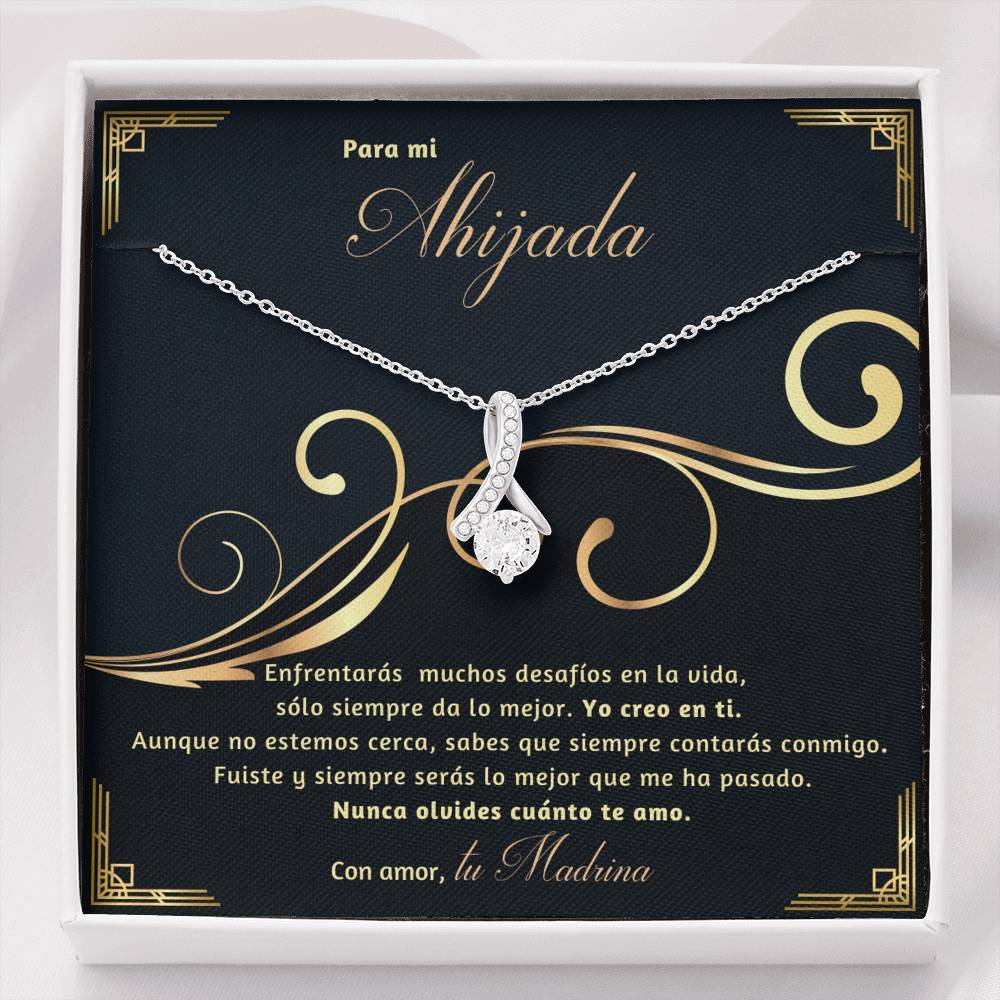 Collar con lazo y piedra para Regalar a Hija, Nieta, Amiga, Ahijada. Personalizable. Jewelry 