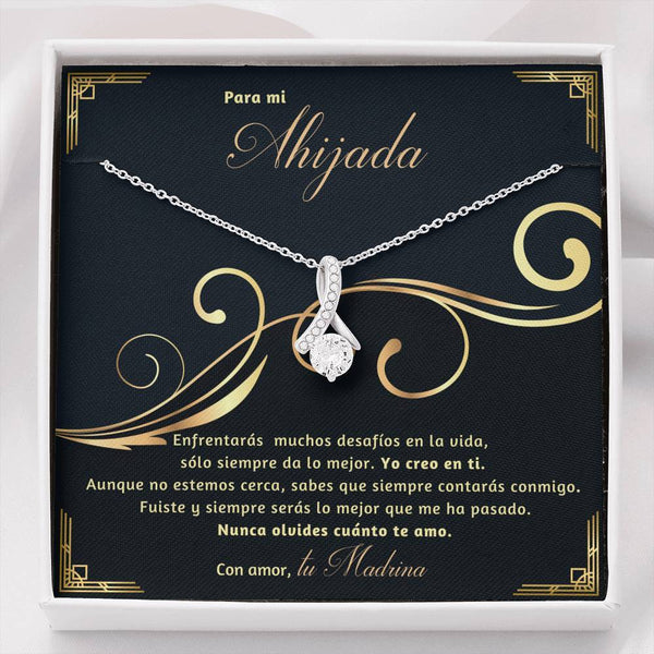 Collar con lazo y piedra para Regalar a Hija, Nieta, Amiga, Ahijada. Personalizable. Jewelry 