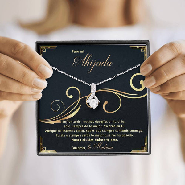 Collar con lazo y piedra para Regalar a Hija, Nieta, Amiga, Ahijada. Personalizable. Jewelry 