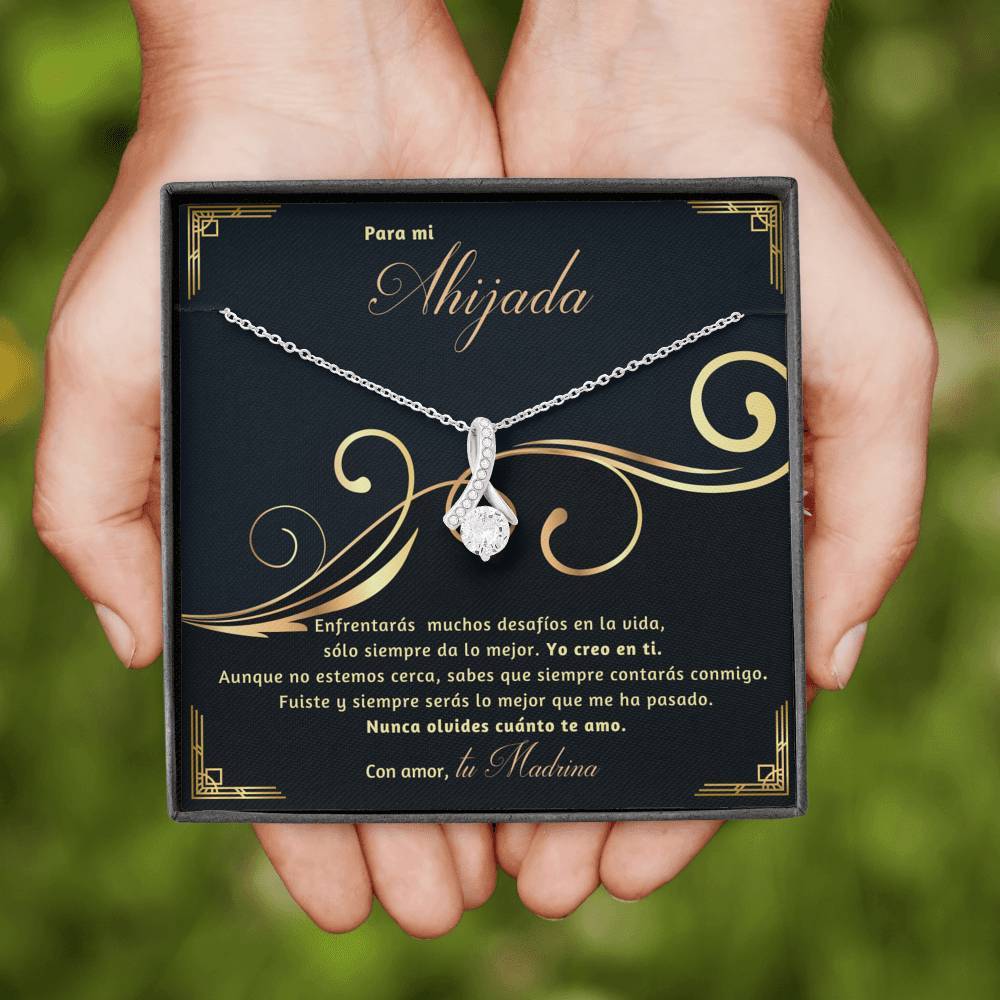 Collar con lazo y piedra para Regalar a Hija, Nieta, Amiga, Ahijada. Personalizable. Jewelry 