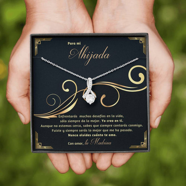 Collar con lazo y piedra para Regalar a Hija, Nieta, Amiga, Ahijada. Personalizable. Jewelry 