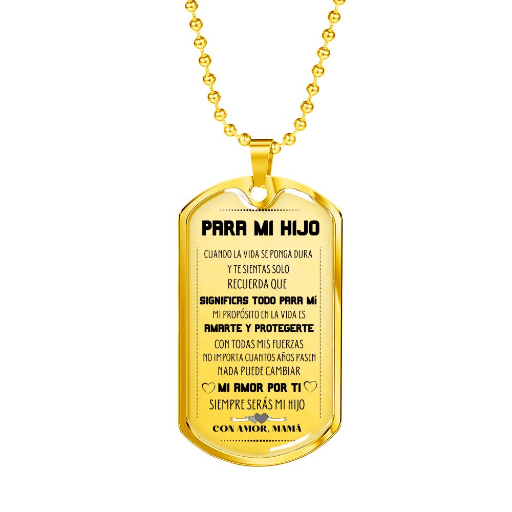 Collar con mensaje especial para Hijo, con Amor Mamá - Collar Militar Jewelry ShineOn Fulfillment 