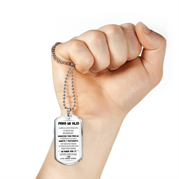Collar con mensaje especial para Hijo, con Amor Mamá - Collar Militar Jewelry ShineOn Fulfillment 