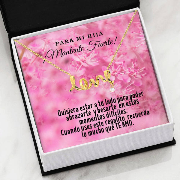 Collar con tarjeta con mensaje para Hija: Mantente Fuerte! Collar Love por siempre Jewelry 