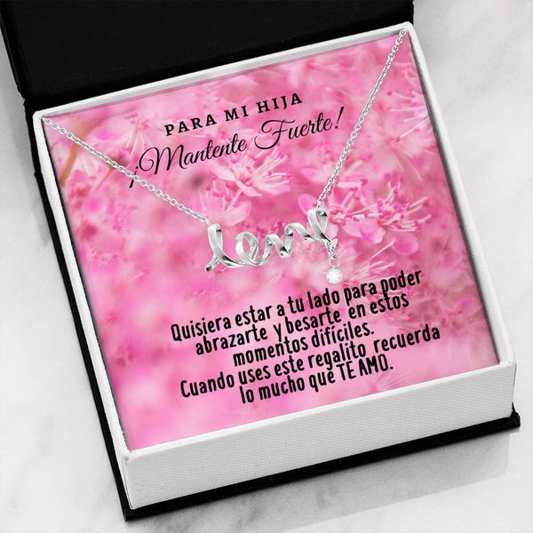 Collar con tarjeta con mensaje para Hija: Mantente Fuerte! Collar Love por siempre Jewelry 