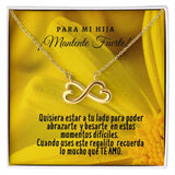 Collar con tarjeta con mensaje para Hija: Mantente Fuerte! Jewelry ShineOn Fulfillment 18k Yellow Gold Finish 