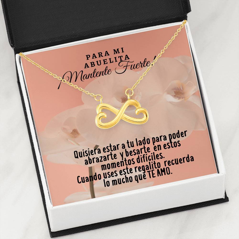 Collar con tarjeta con mensaje para la Abuela: Mantente Fuerte! Collar forma Ancla & Corazón. Jewelry ShineOn Fulfillment 