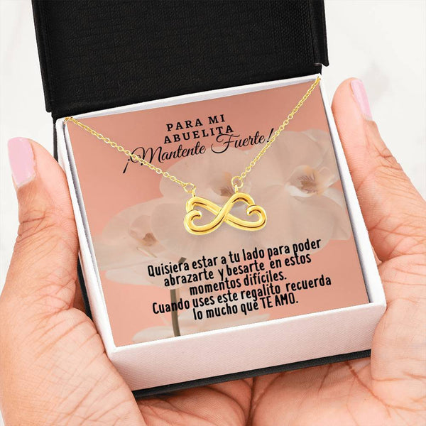 Collar con tarjeta con mensaje para la Abuela: Mantente Fuerte! Collar forma Ancla & Corazón. Jewelry ShineOn Fulfillment 18k Yellow Gold Finish 