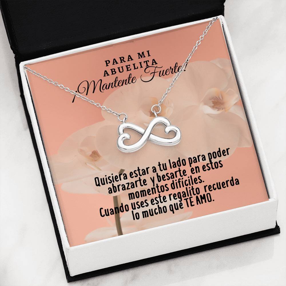 Collar con tarjeta con mensaje para la Abuela: Mantente Fuerte! Collar forma Ancla & Corazón. Jewelry 