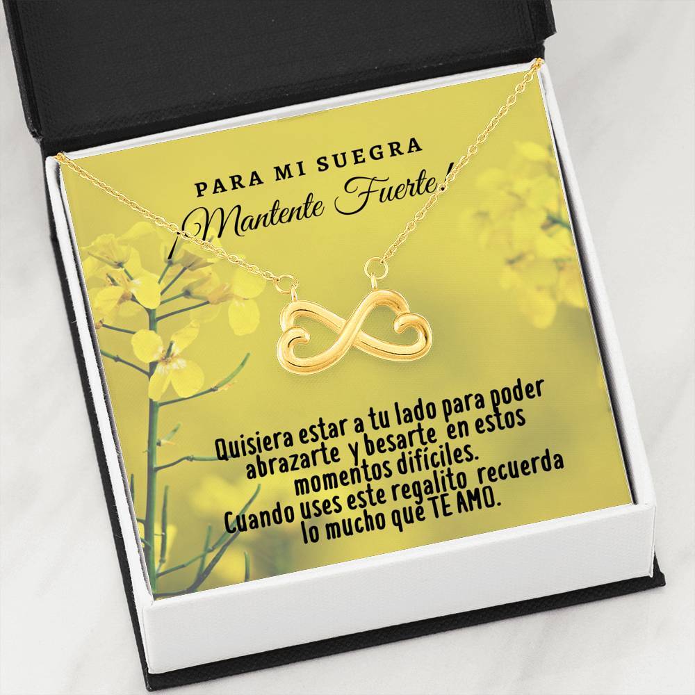 Collar con tarjeta con mensaje para la Suegra: Mantente Fuerte! Collar forma Ancla & Corazón. Jewelry 