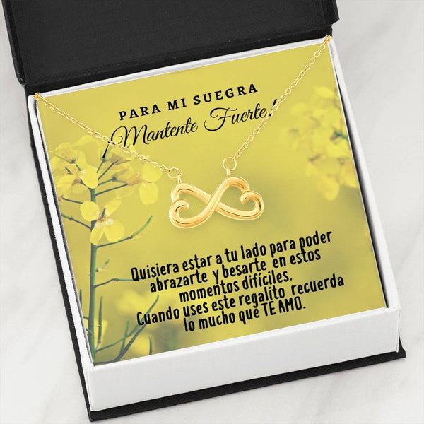 Collar con tarjeta con mensaje para la Suegra: Mantente Fuerte! Collar forma Ancla & Corazón. Jewelry 